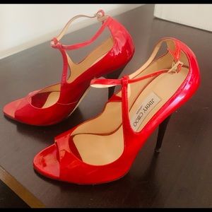 Jimmy Choo Red patent sandals US 8/ EU 39